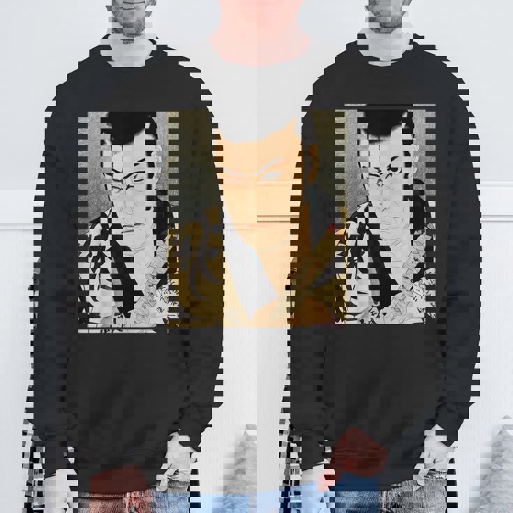 歌舞伎 演劇 俳優 サムライ 俊泉 日本のビンテージアート スウェットシャツ 高齢者への贈り物