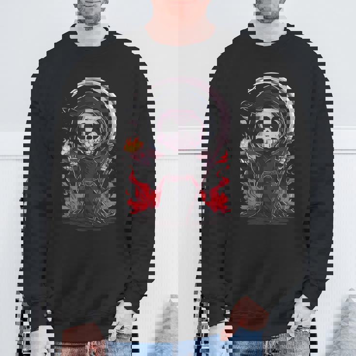 死神 スケルトン ハロウィン コスチューム 不気味 怖い スウェットシャツ 高齢者への贈り物