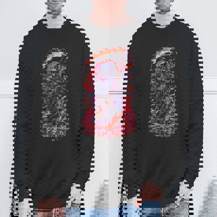 死神 死闘と頭蓋骨 明るいゴス スウェットシャツ 高齢者への贈り物