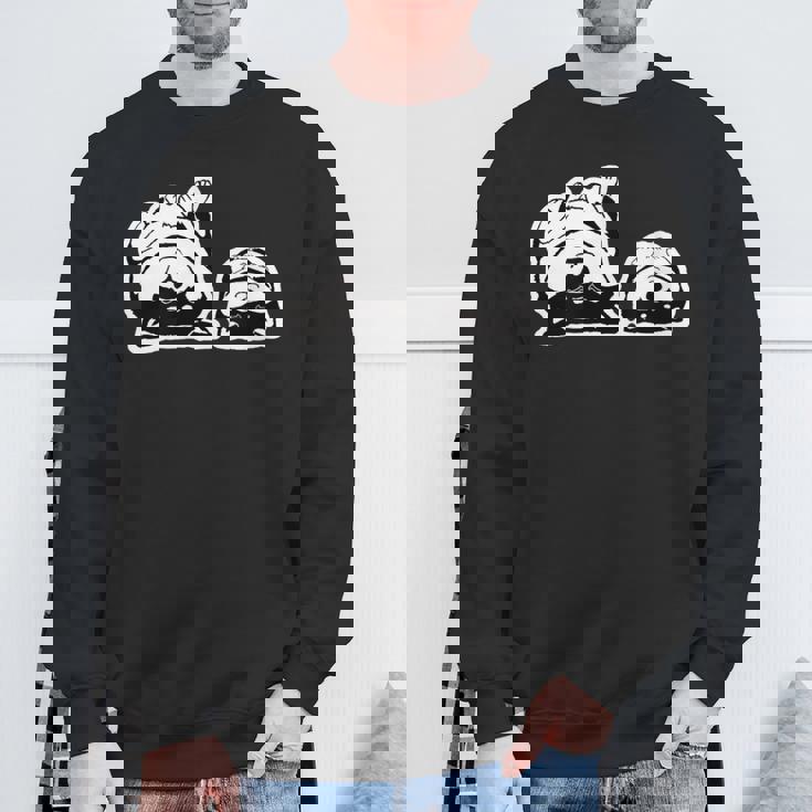 気持ちよく寝ている柴犬たち かわいい黒柴 柴犬イラスト スウェットシャツ 高齢者への贈り物