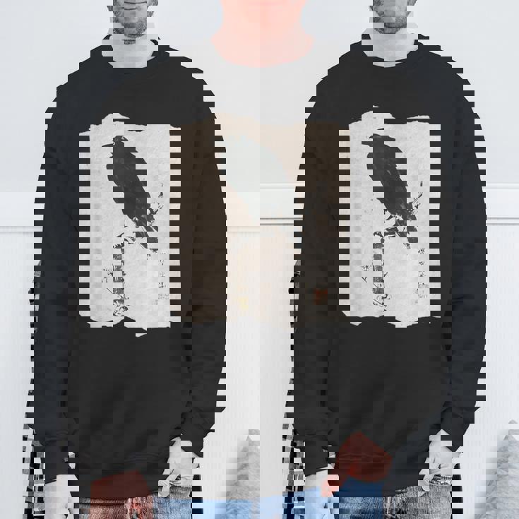 河鍋暁斎のカラス 浮世絵 日本画 日本文化 烏 スウェットシャツ 高齢者への贈り物