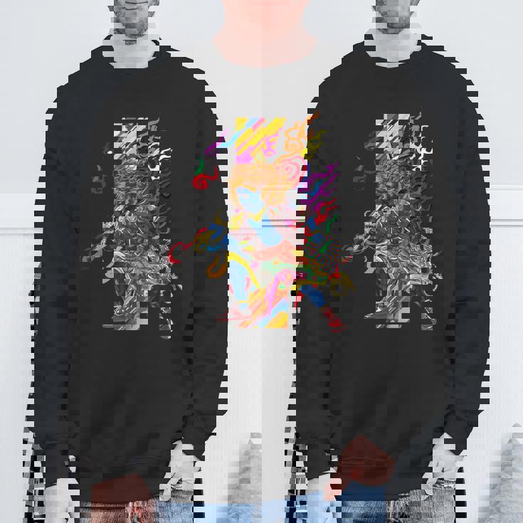 浮世絵シリーズ 踊る不動明王 スウェットシャツ 高齢者への贈り物