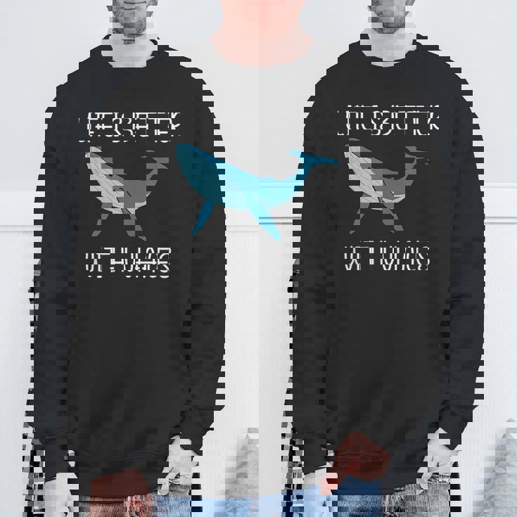 海 自然を愛する人 鯨のいる生活 スウェットシャツ 高齢者への贈り物