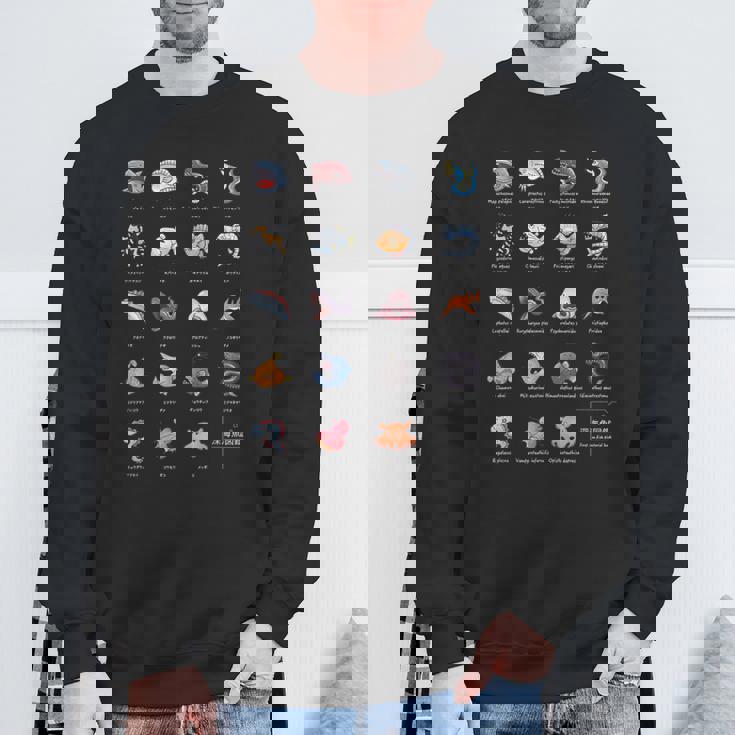 深海魚図鑑_文字白 スウェットシャツ 高齢者への贈り物