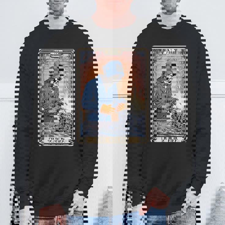 溶接機 溶接 タロット カード スケルトン 面白い 金属製 労働者 スウェットシャツ 高齢者への贈り物