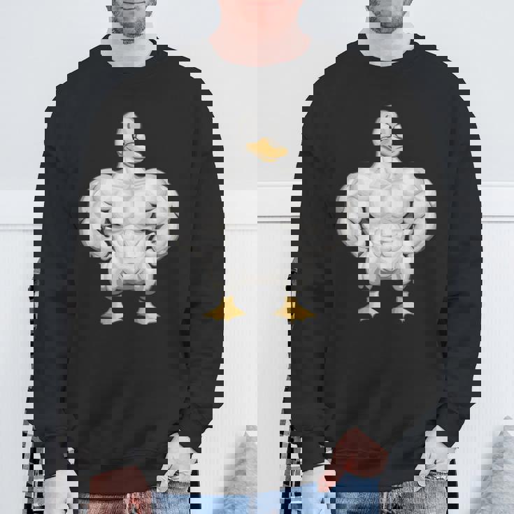 漫画の筋肉アヒル スウェットシャツ 高齢者への贈り物