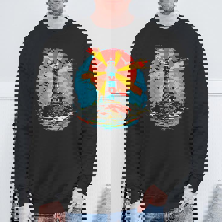 灯台 シーサイド ハウス セーリング 海 ビーチ ボート スウェットシャツ 高齢者への贈り物