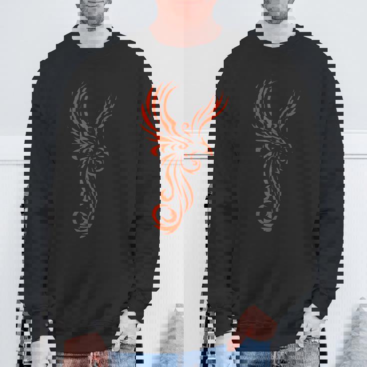 灰のタトゥー部族のモチーフから素晴らしいフェニックス。 スウェットシャツ 高齢者への贈り物