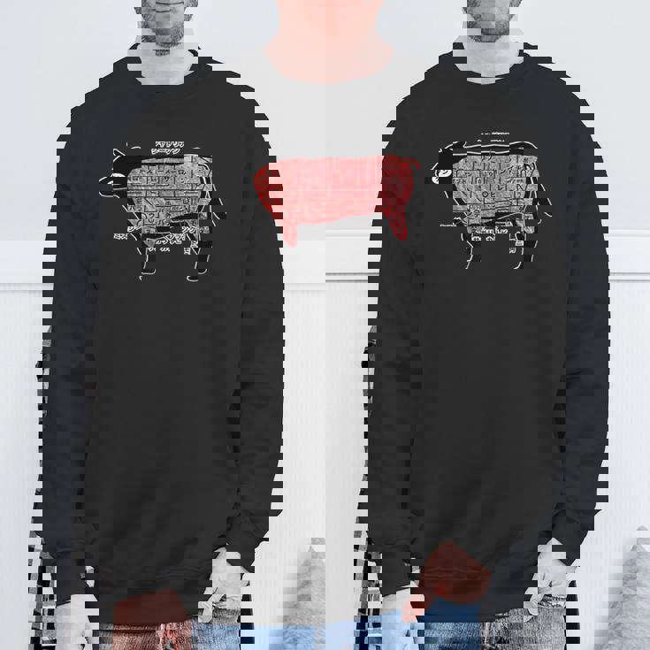 焼肉 カルビ 牛肉 焼肉定食 部位 面白い おもしろ ユーモア ギャグ お笑い スウェットシャツ 高齢者への贈り物