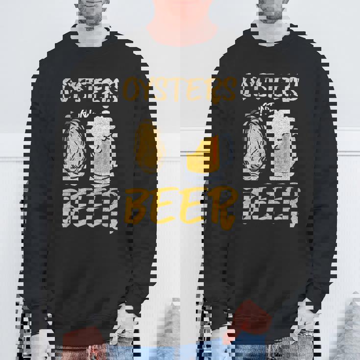 牡蠣とビール スウェットシャツ 高齢者への贈り物