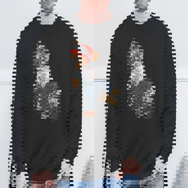 犬 おもしろ バイク オートバイ ライダース バイカー 面白い いぬ スウェットシャツ 高齢者への贈り物