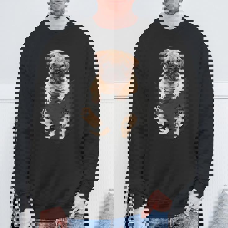 犬好き ギフト パグ イン バッグ スウェットシャツ 高齢者への贈り物