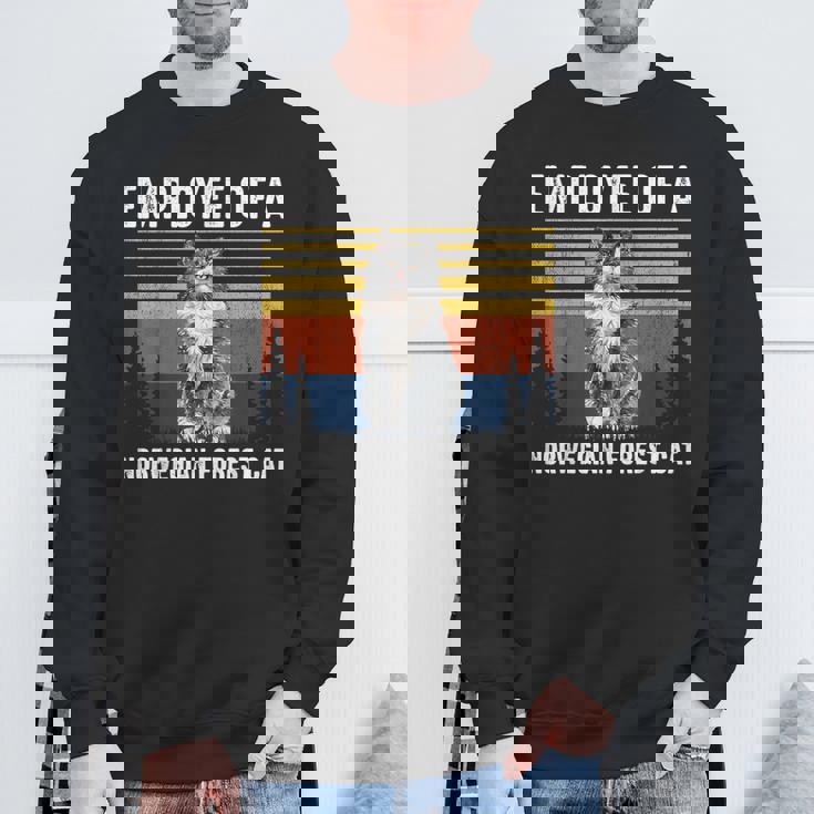 猫 ノルウェージャンフォレストキャットの社員 スウェットシャツ 高齢者への贈り物