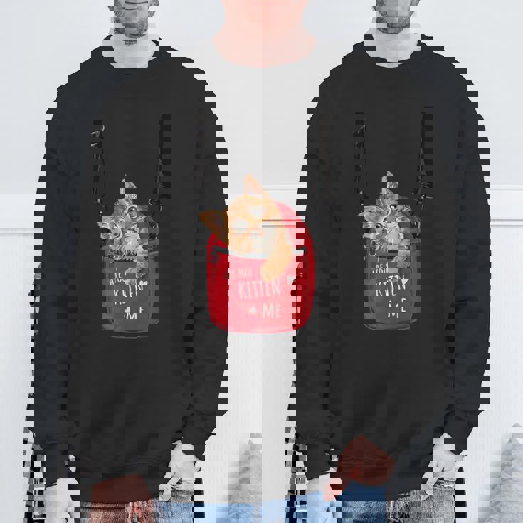 猫 かわいい ポシェット ねこ 面白い ネコ スウェットシャツ 高齢者への贈り物