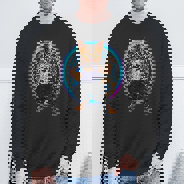 猫 ねこ カンフー スウェットシャツ 高齢者への贈り物