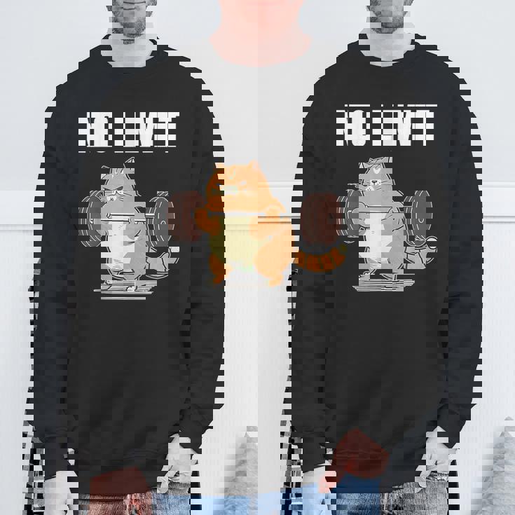 猫 ネコ 面白いtシャツ 筋トレ おもしろ 文字入り 面白い 服 おもしろグッズ 文字tシャツ ネタ ニャンコ メンズ スウェットシャツ 高齢者への贈り物