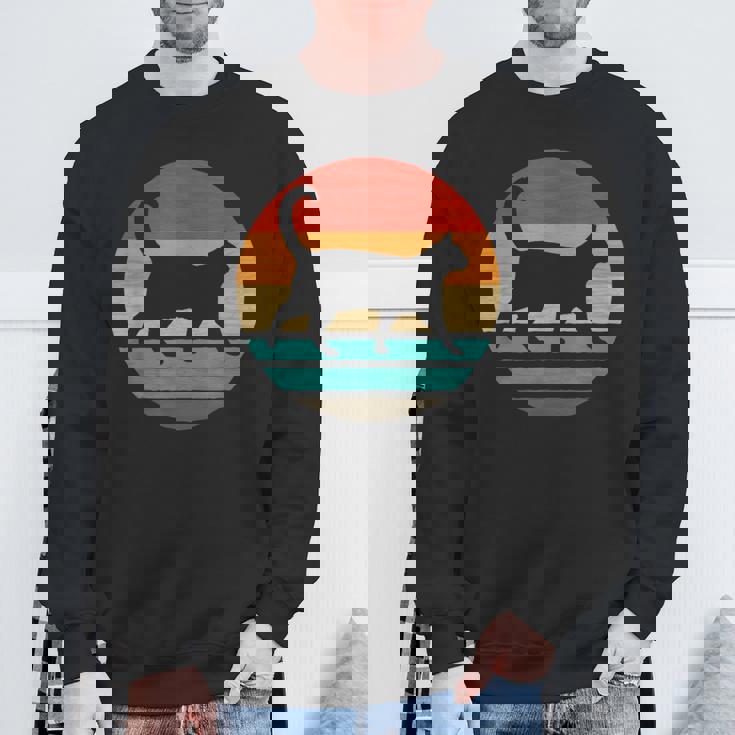 猫 レトロスタイル ビンテージ スウェットシャツ 高齢者への贈り物