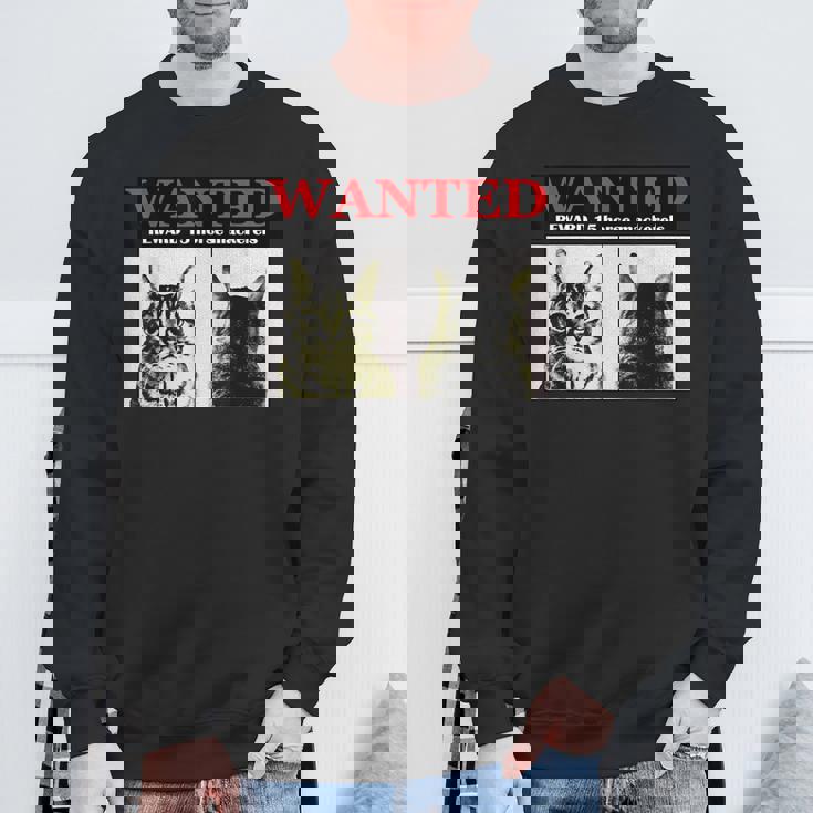 猫 ロック Rock Wanted キジトラ レトロ おしゃれ 個性的 可愛い 面白い スウェットシャツ 高齢者への贈り物