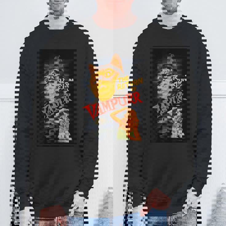 猫 吸血鬼 クラシック ホラー 映画 ファニー グラフィック シャツ スウェットシャツ 高齢者への贈り物