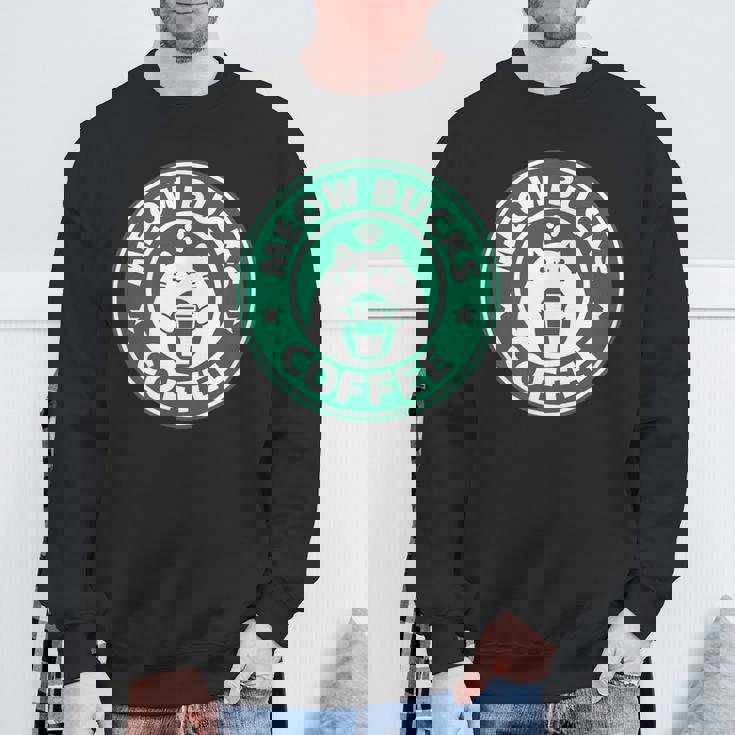 猫バックスコ－ヒ－ スタバ 可愛い カフェ 個性的 パロディ 面白い 笑える スウェットシャツ 高齢者への贈り物