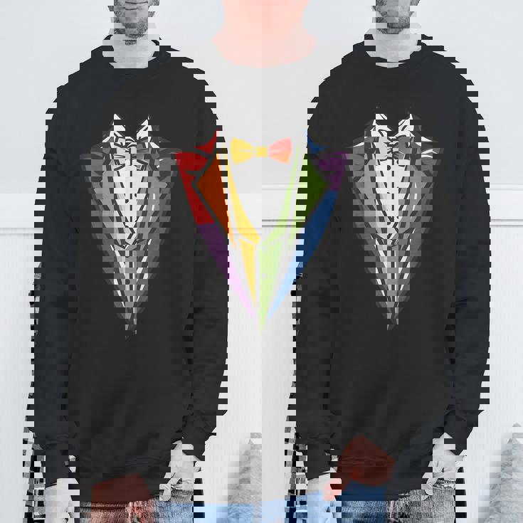 男の子、子供、男性用の幼児用タキシードコスチューム。かわいいレインボータキシード。 スウェットシャツ 高齢者への贈り物