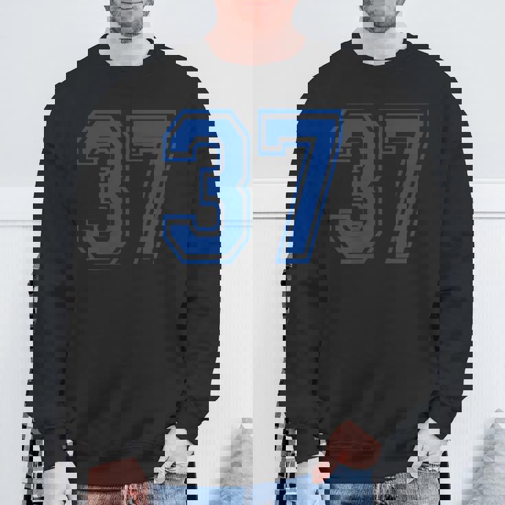 番号37インチ ブルー スウェットシャツ 高齢者への贈り物