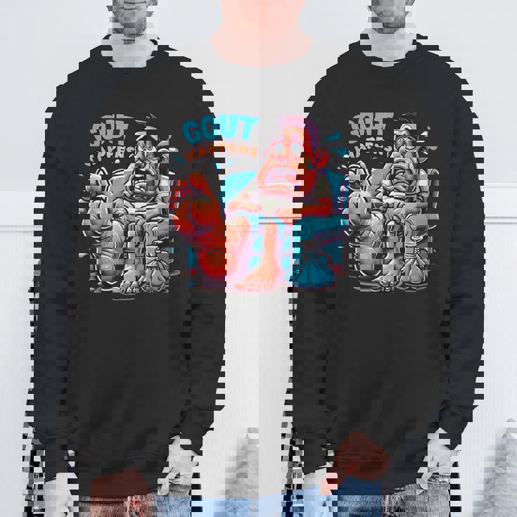 痛風が起こる 面白くて陽気な愚かな痛み むくみ スウェットシャツ 高齢者への贈り物