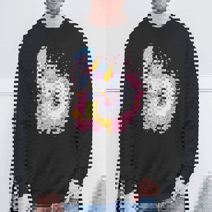 白 アニメ ドラゴン 美的 カワイイ スウェットシャツ 高齢者への贈り物