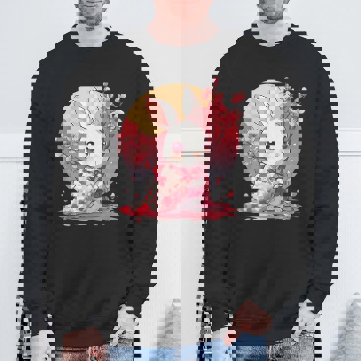 白うさぎの春のさくらアドベンチャー スウェットシャツ 高齢者への贈り物