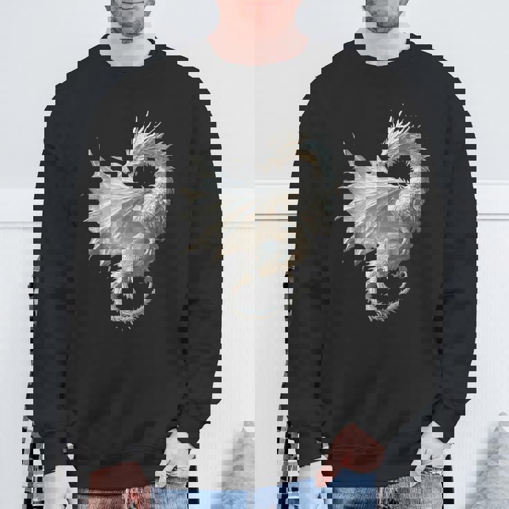 白龍 グラフィック 神話イラスト 白龍 スウェットシャツ 高齢者への贈り物