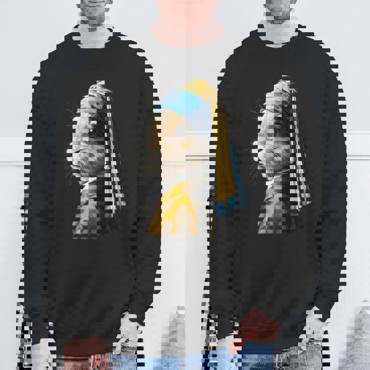 真珠の耳飾りのウサギ スウェットシャツ 高齢者への贈り物