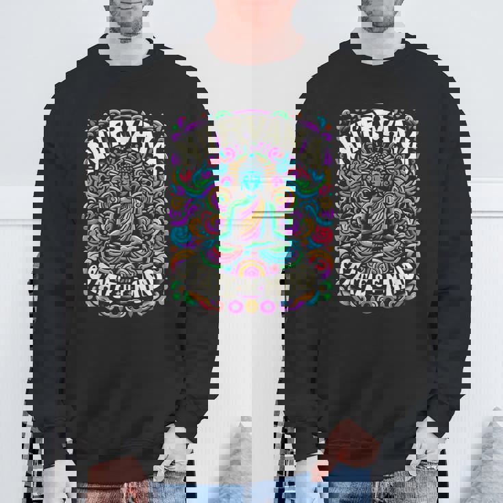 瞑想 Nirvanatate Of Mind ファニーグラフィックtシャツ スウェットシャツ 高齢者への贈り物