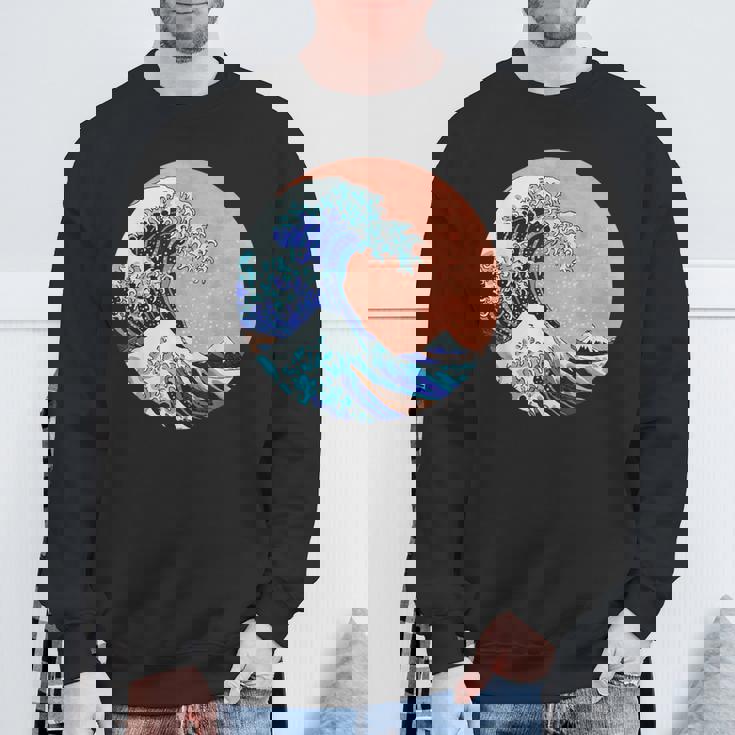 神奈川の偉大な波 日本製 スウェットシャツ 高齢者への贈り物