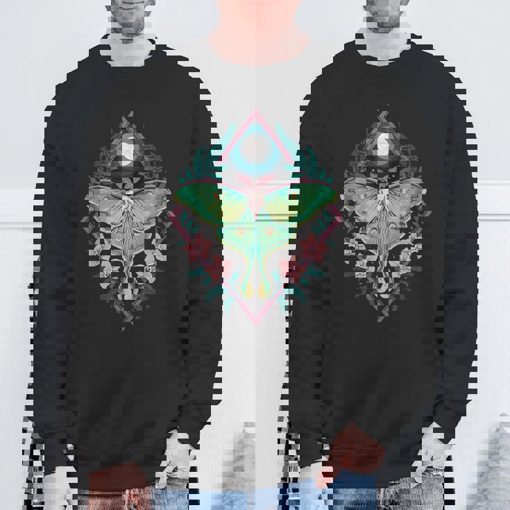 神秘的なルナモスムーンフローラルボーホーネイチャースピリットデザイン。 スウェットシャツ 高齢者への贈り物