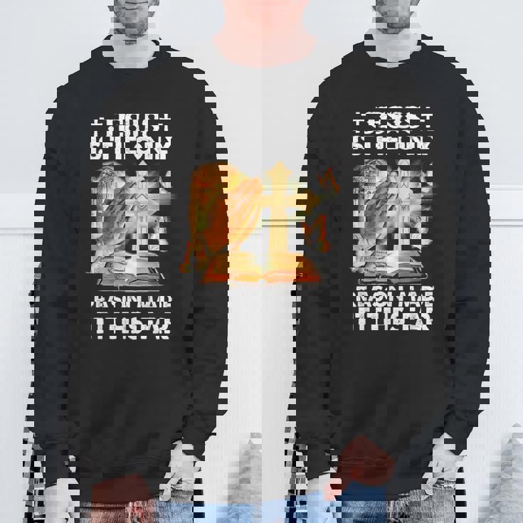 私がここまでたどり着いた唯一の理由はイエス様です スウェットシャツ 高齢者への贈り物