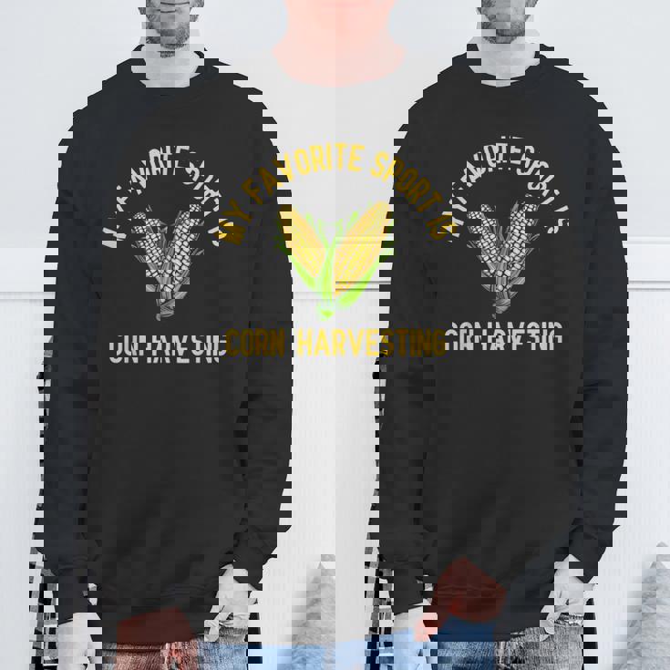 私の好きなスポーツはトウモロコシの収穫です面白い穀物農家 スウェットシャツ 高齢者への贈り物