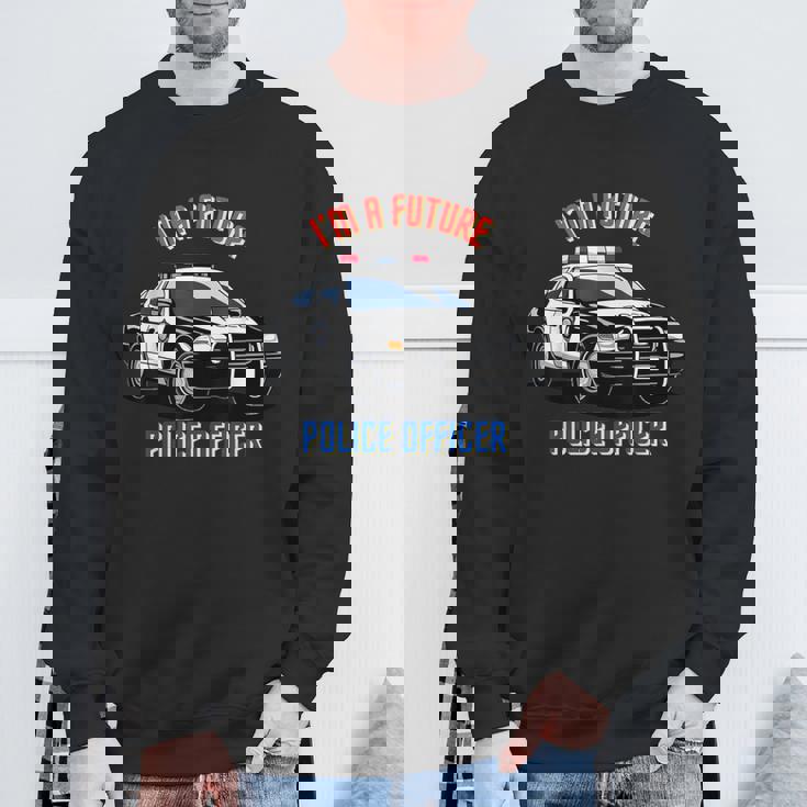 私は未来の警察官キッド・ポリス・ヤング・パトカー スウェットシャツ 高齢者への贈り物