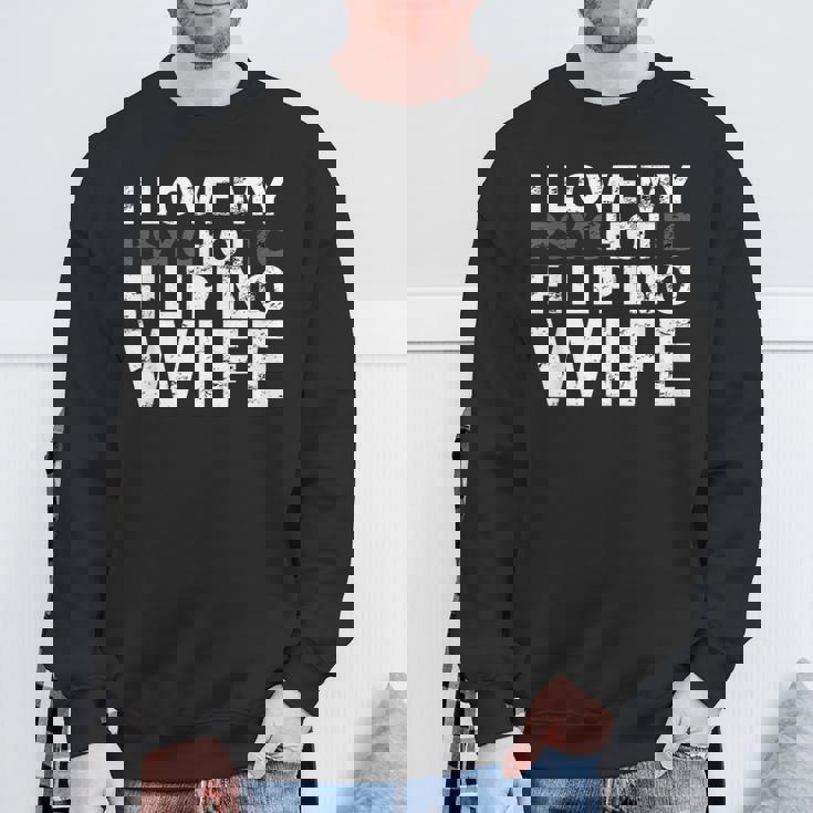 私は私の熱いフィリピン人の妻が大好きです-面白いフィリピン スウェットシャツ 高齢者への贈り物