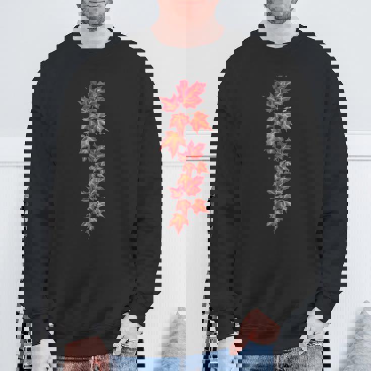 秋の紅葉のつる スウェットシャツ 高齢者への贈り物