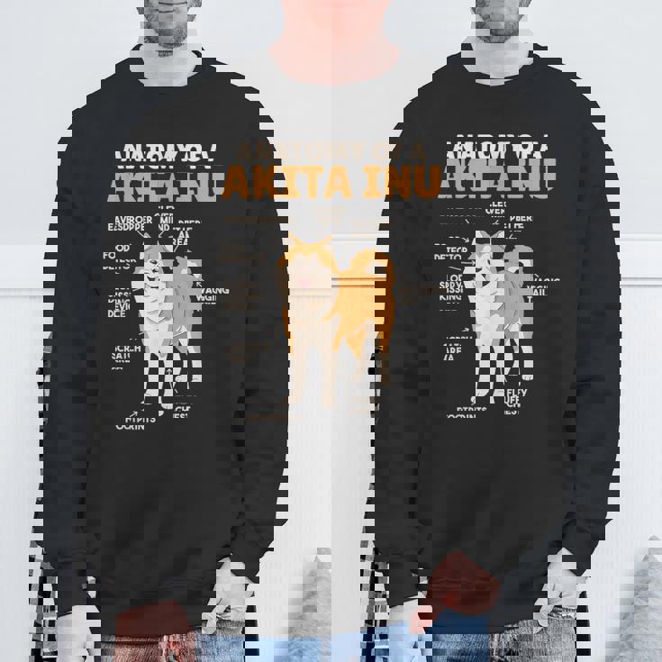 秋田犬 解剖学 甘い説明 秋田犬 スウェットシャツ 高齢者への贈り物