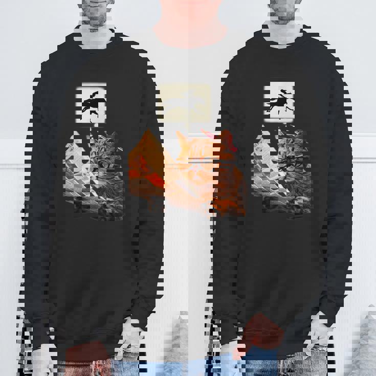 競馬 猫 ネコ 面白いtシャツ 馬tシャツ ウマ レース 馬 乗馬 メンズ おもしろグッズ ネタ 大人 男性 スウェットシャツ 高齢者への贈り物