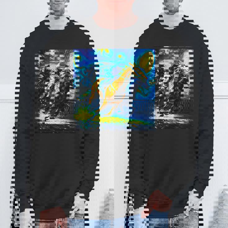 競馬 馬tシャツ おもしろ ウマ レース 馬 乗馬 競馬 面白いtシャツ メンズ グッズ ネタ 大人 男性 ゴッホ スウェットシャツ 高齢者への贈り物