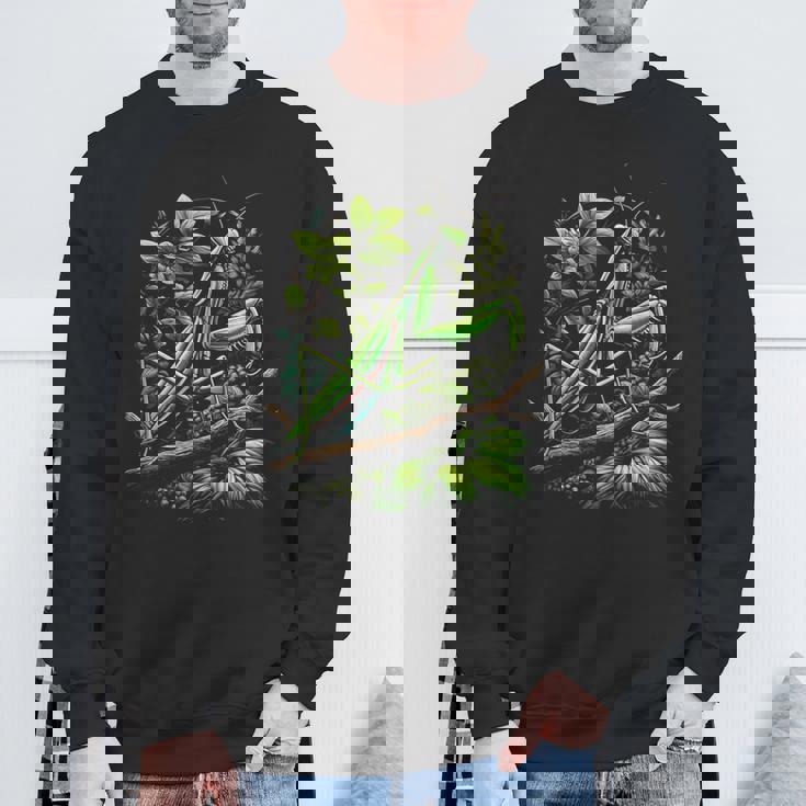 節足動物崇拝者 謎めいたカマキリ 水彩インク スウェットシャツ 高齢者への贈り物