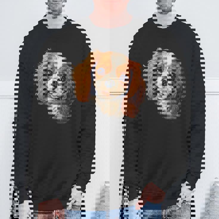 素敵で面白い覗き見犬 キャバリアキングチャールズスパニエル スウェットシャツ 高齢者への贈り物