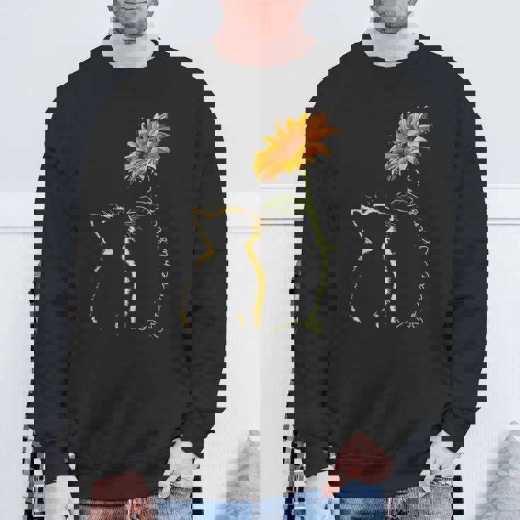 素敵な黄色い猫のひまわり スウェットシャツ 高齢者への贈り物