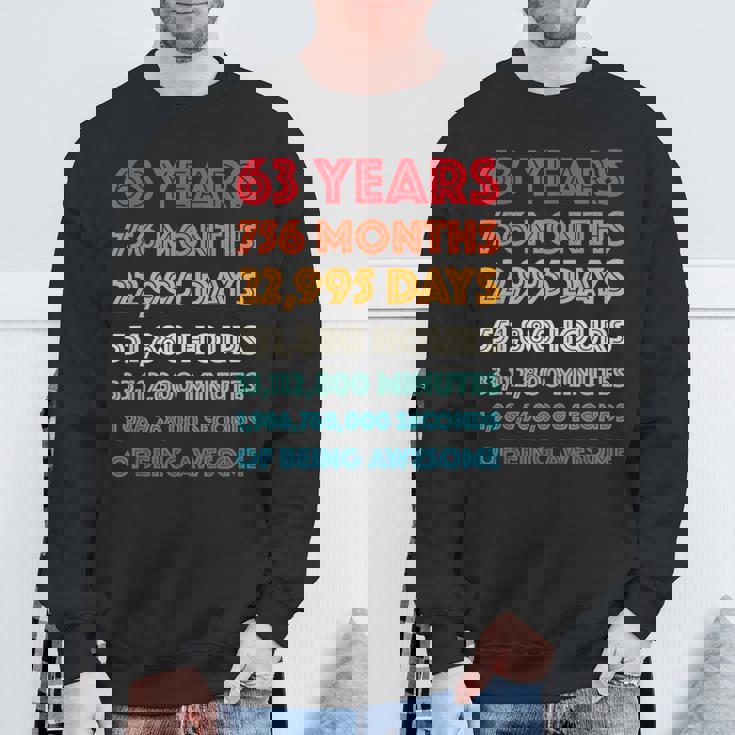 素晴らしい63歳の誕生日プレゼント 面白い レトロ 63歳の誕生日 スウェットシャツ 高齢者への贈り物