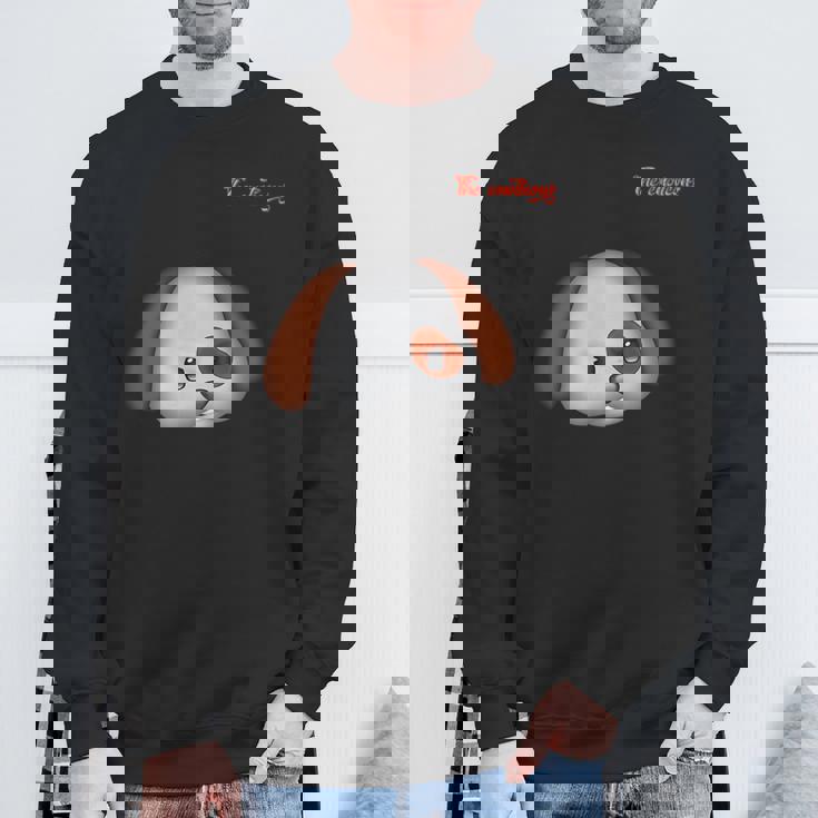 絵文字しかめっ面の怒った犬の顔 スウェットシャツ 高齢者への贈り物