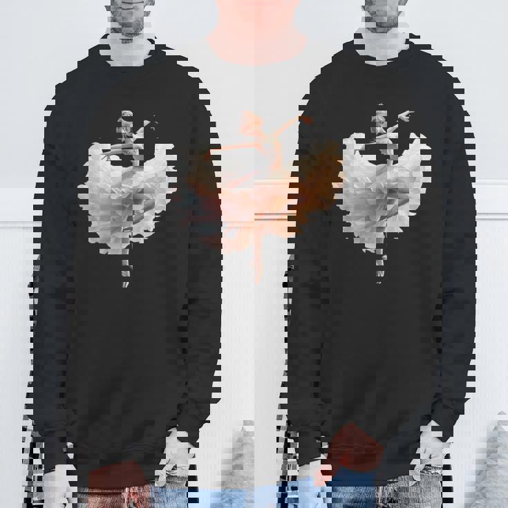 美しいバレリーナガール ダンシングバレエ水彩画 スウェットシャツ 高齢者への贈り物