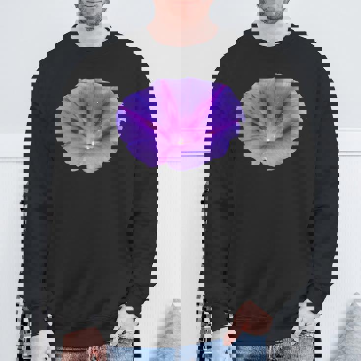 美しいパープルカラーの朝顔フラワーカットアウト スウェットシャツ 高齢者への贈り物