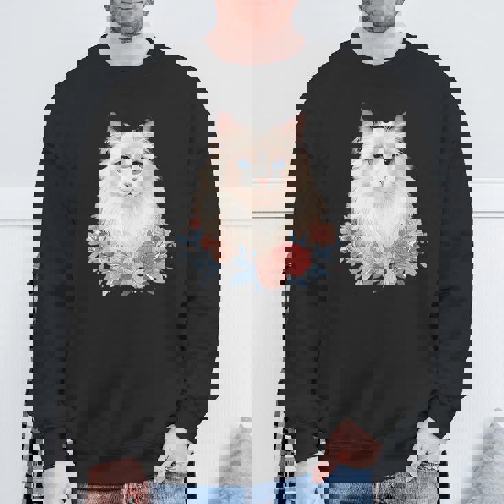 美しいラグドール猫 スウェットシャツ 高齢者への贈り物